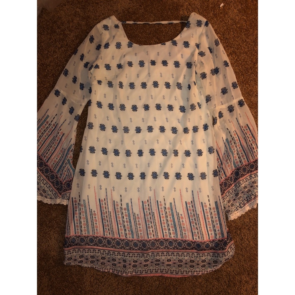 Bohemian White Shift Dress